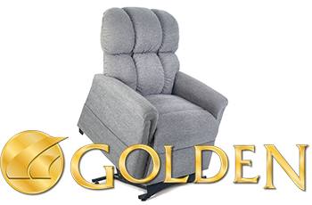 golden lift chair with logo